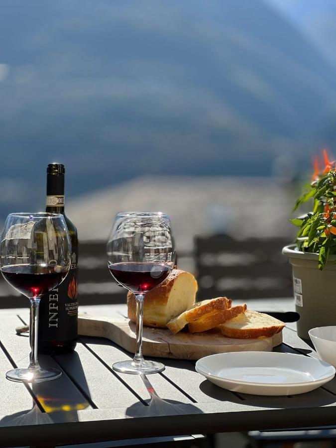 Panoramic Apartment Italian Alps Valtellina Near Sondrio, Tirano Poggiridenti Esterno foto
